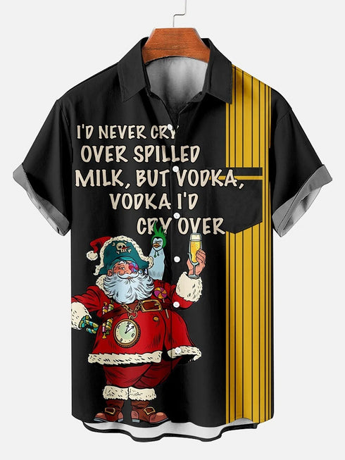 Men's Christmas Funny Graphic Short Sleeve Hawaiian Shirt